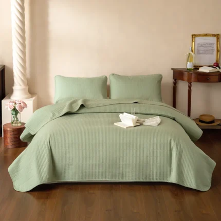 Cotton  Coverlet 3-Piece Set - Dark GreenSFF20